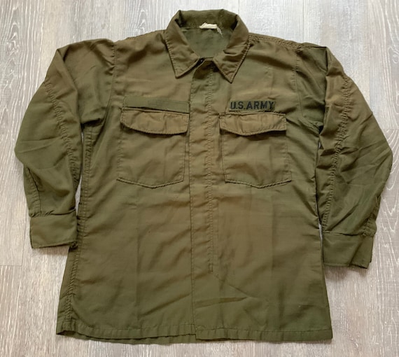 Vintage 80s US Army Olive Green Full Zip Scovill … - image 1