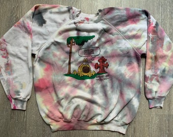 Vintage 80s Grimmy “Decisions” 1989 Comic Tie Dye Pull Over Sz Large Hanes 50/50