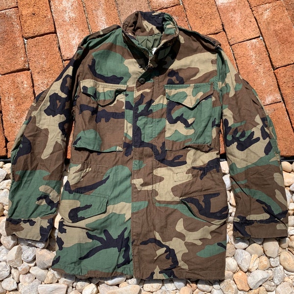 Vintage 80s Alpha Industries Camo Field Jacket Sz XS Xtra Small 1983