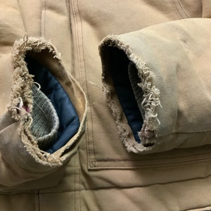 Vintage 80s Polar King Brown Worn Work Wear Insulated Winter Coat Mens Size 44 REG Talon Zipper image 4