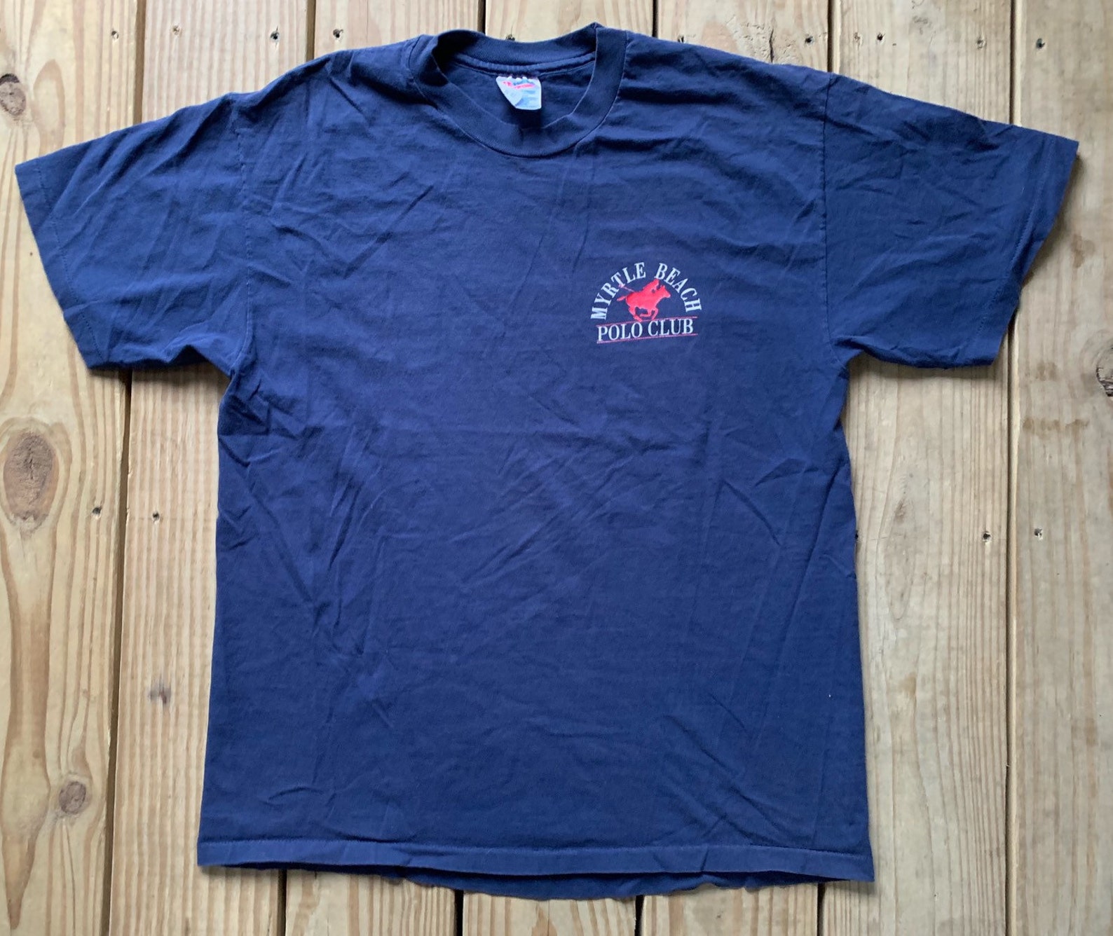 Vintage 90s Myrtle Beach Polo Club Navy T shirt Size Medium | Etsy