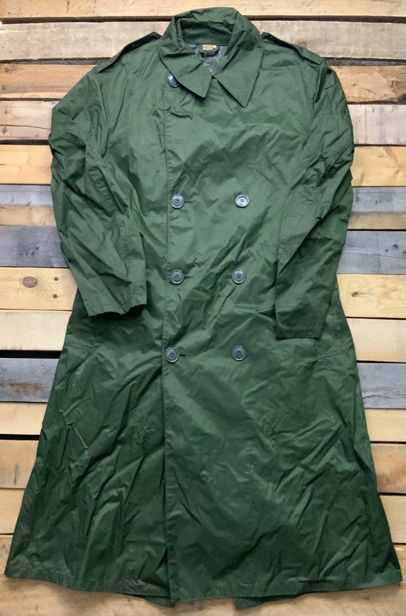 Vintage 60s Military Green Rubbercoated M-2 Rainco