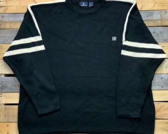VtgClothingCo Vintage 90s Givivenchy Active Wear Black \u0026 White Knit Sweater White and Black Size 1x