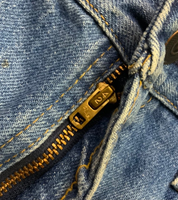 Vintage 70s JCPenny Worn 42 Talon Denim Jeans 100… - image 3