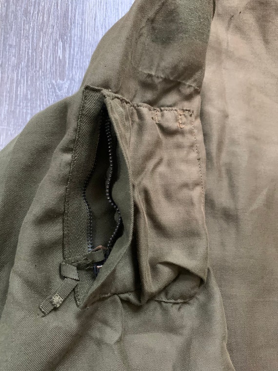 Vintage 80s US Army Olive Green Full Zip Scovill … - image 3