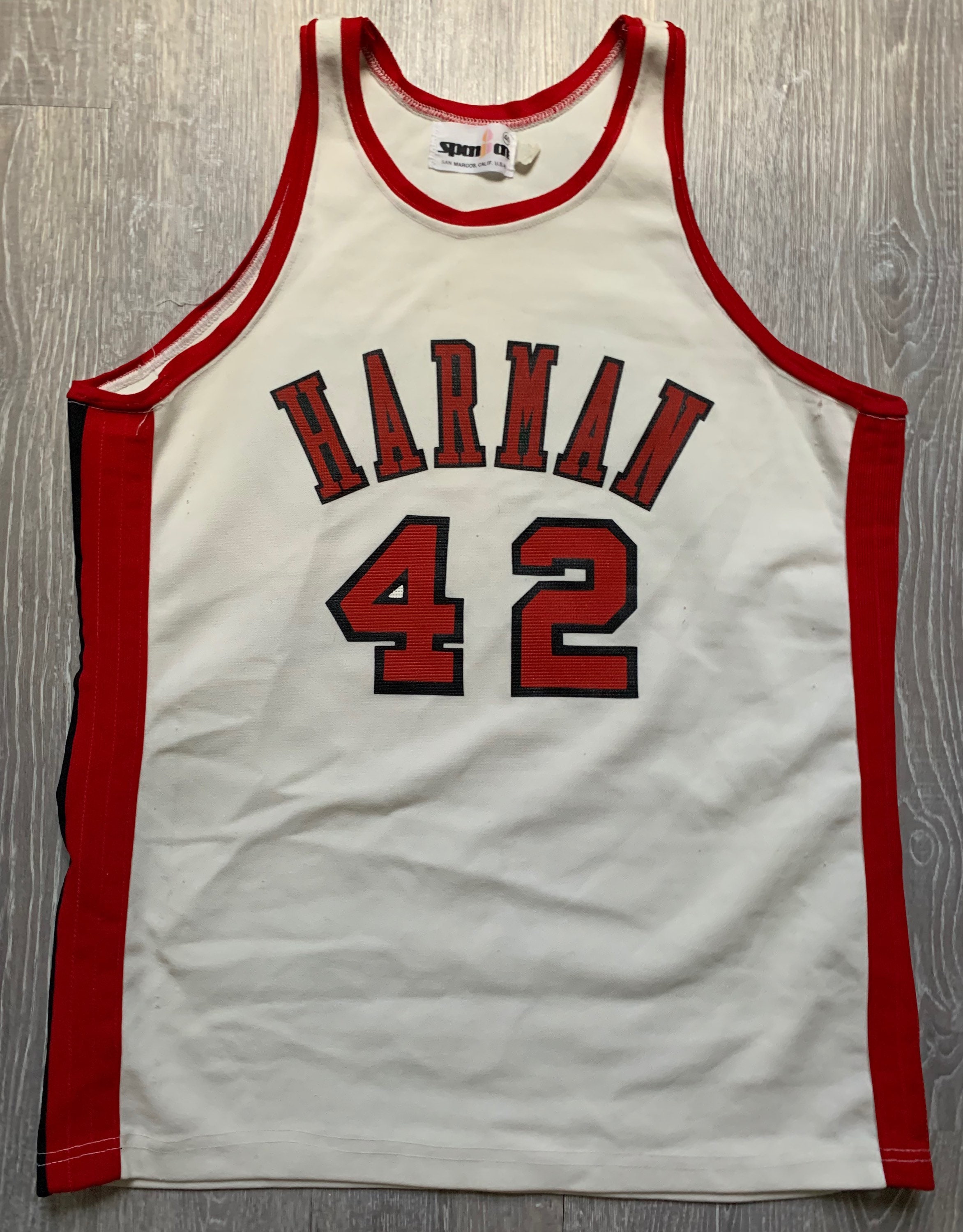 Maillot De Foot Vintage Texas Années 70 - Marque Spanjian - Rouge Taille 44 - Occasion Bon état