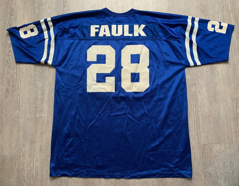 Vintage 90s Indianapolis Colts Marshall Faulk 28 Logo - Etsy