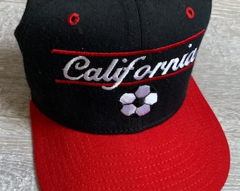 Vintage 90s California Soccer Embroidered Snapback Hat Cap Made In USA