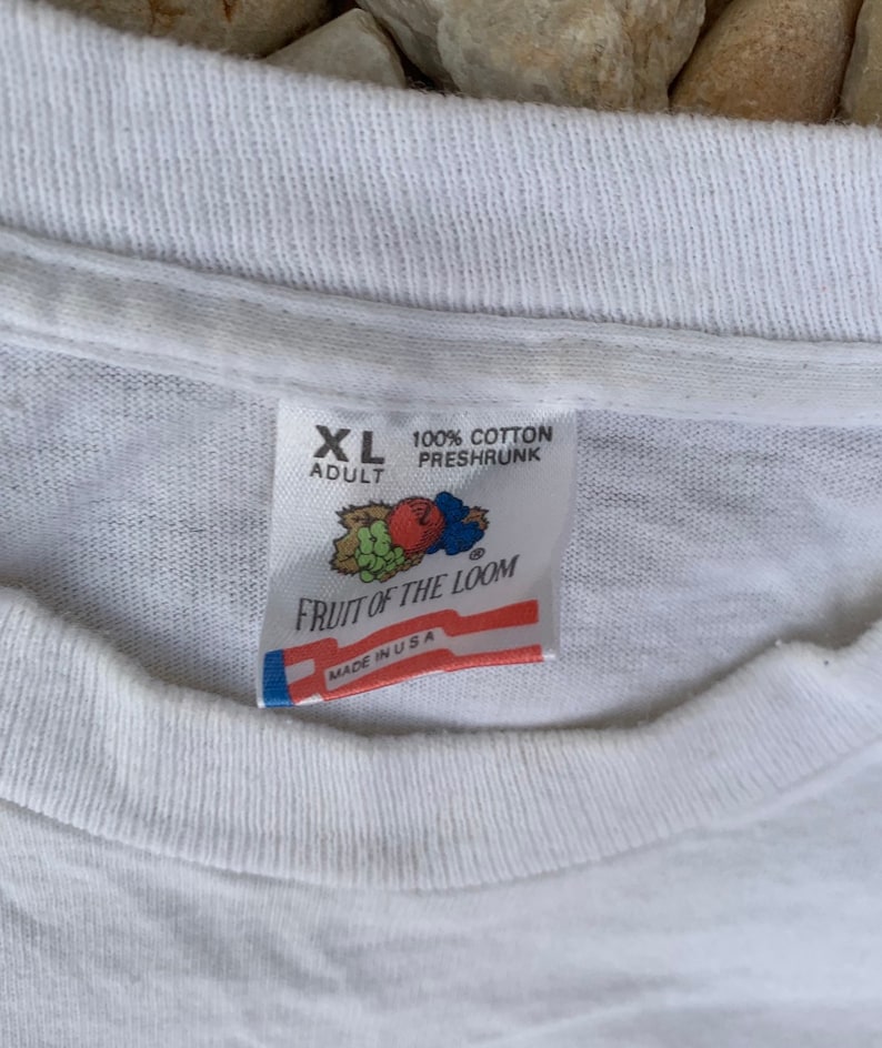 Vintage 90s Budweiser The King Of Beers White Fruit Of The Loom Cropped T shirt Size Large Made in USA