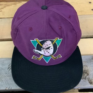 GCC Anaheim Mighty Ducks NHL 90's Vintage Adjustable Snapback Cap Hat - Nwt Purple/Teal