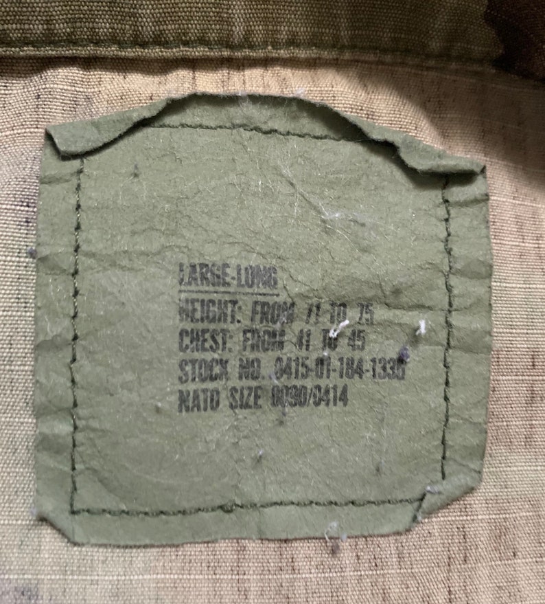 Vintage 90s US Military Camouflage Hot Weather Coat Sz Large Long 1993