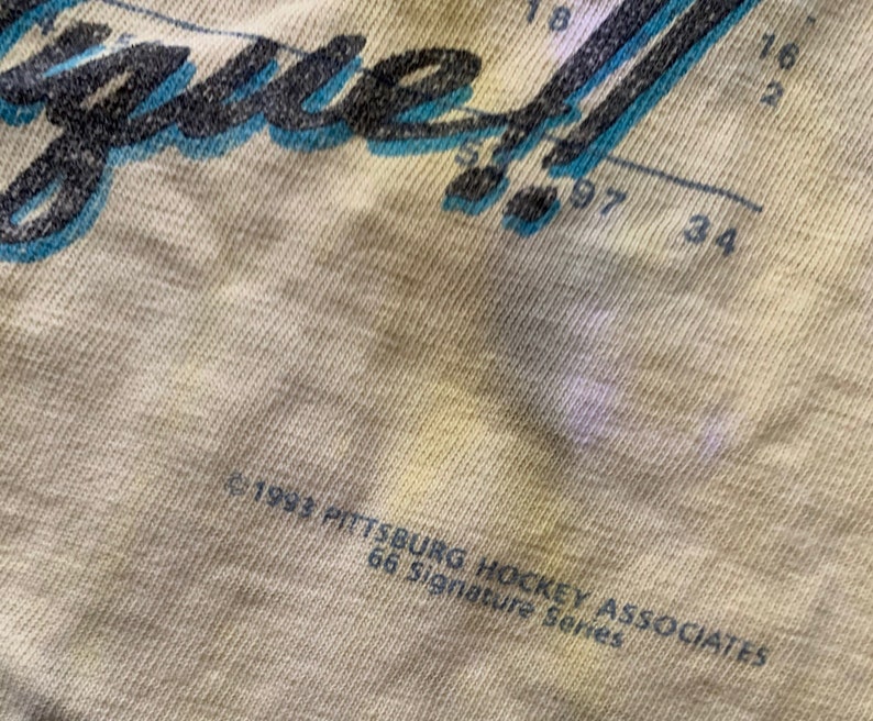 Vintage 90s Pittsburgh Penguins Mario Lemieux 1993 Tie Dye T Shirt Size Medium Made In USA