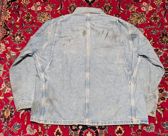 Vintage 80s Carhartt Unlined Denim Chore Coat Sz … - image 5