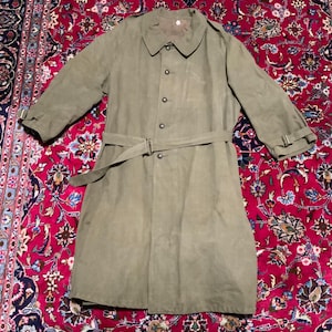 VTG WWII French MILITARY Motorcycle Dispatch Rider Overcoat Trench
