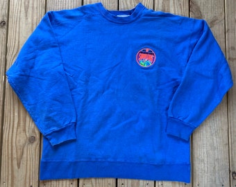 Vintage 90s BSA Boy Scouts Of America "Soaring In 90s" 1994 Blue Pull Over Size Medium