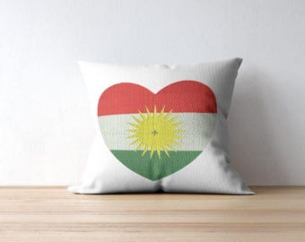 Diseño de bordado de la bandera kurda, corazón, Peshmerga (patrón digital)