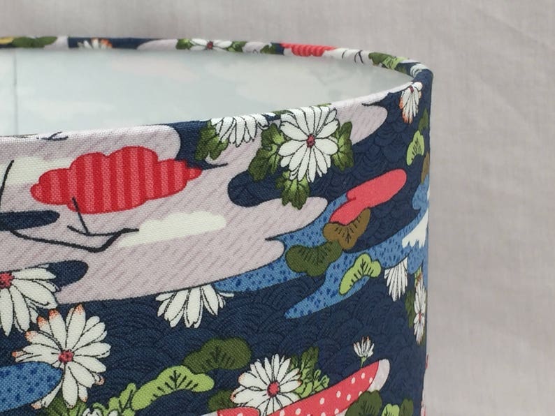 Lampshade Japanese Hyakka Ryoran Fabric Handmade Etsy UK