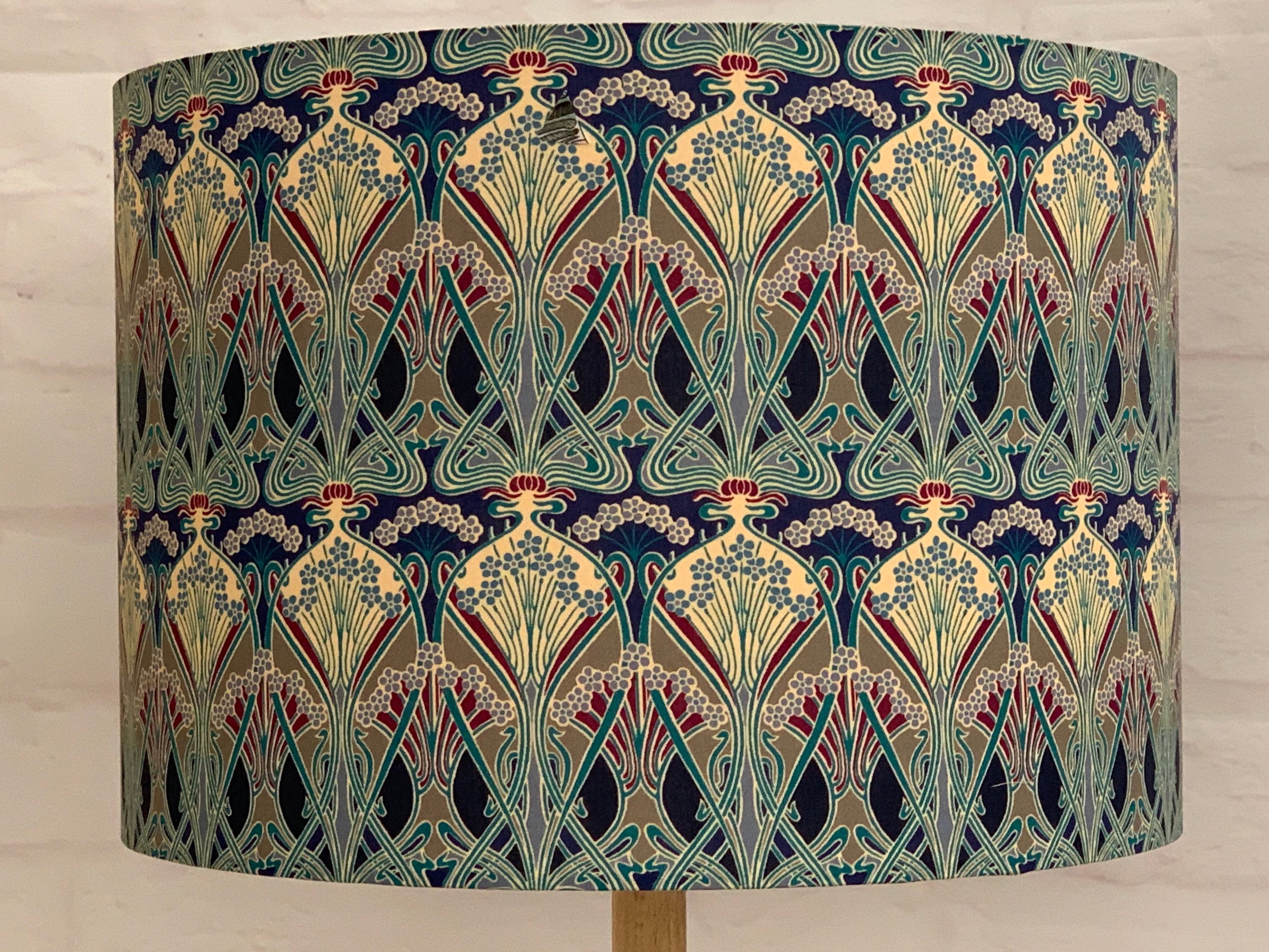 Liberty Lampshade Art Nouveau Fabric Blue Version. Table Floor