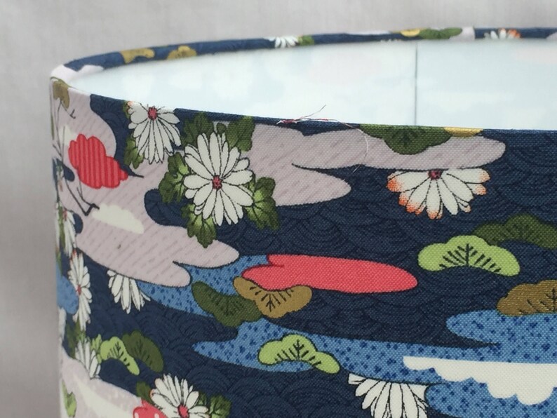 Lampshade Japanese Hyakka Ryoran Fabric Handmade Etsy UK