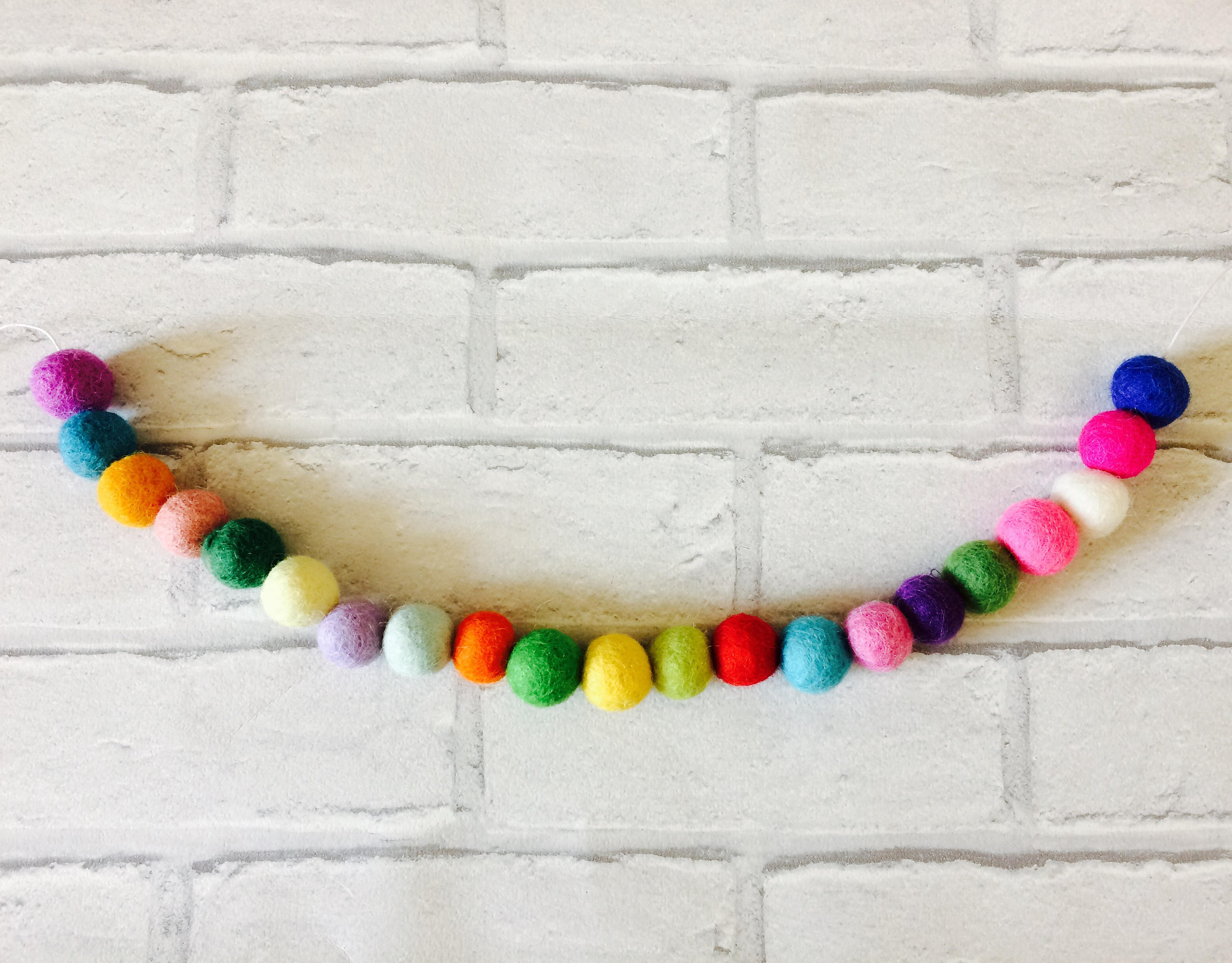 Felt ball garland pom pom garland felt balls wool felt Etsy