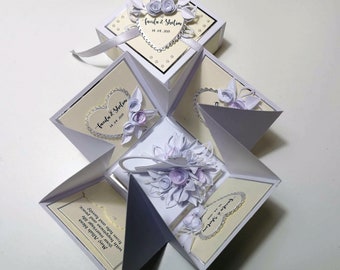 Exploding Wedding Keepsake Box - Gift - Card