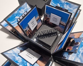 Exploding Trip Reveal Box - LANZAROTE Trip - LANZAROTE - Birthday - Christmas - Anniversary Box - Holiday Save The Date