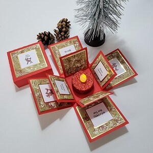 Exploding Christmas Card Box-REINDEER-Christmas Card-Christmas Reindeer-handmade-gifts-cool cards-cool gift ideas- couples cards