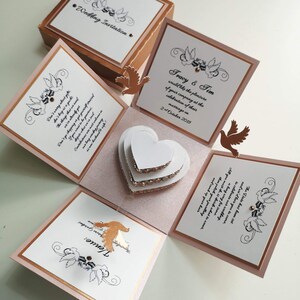 Blush Pink & Rose Gold Exploding Wedding Invitation Boxes - Luxury Invites - Bespoke Invites - Wedding Stationery - Elegant Wedding. Wedding