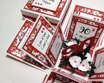 Exploding Special Milestone Age Birthday Keepsake Boxes - CUSTOM BUILT Keepsake Birthday Gift - Special Birthday Card - AGE Cards
