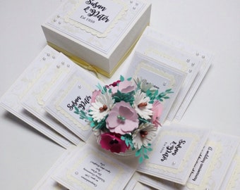 Forever Flowers Exploding Box - Keepsake Gift Card - Forget Me Nots Bouquets in a Box - Mother's Day - Mothering Sunday