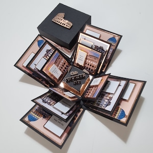 Exploding Occasions Box - Surprise Trip to ROME - Birthday - Christmas - Anniversary Box - Holiday Save The Date - ROME