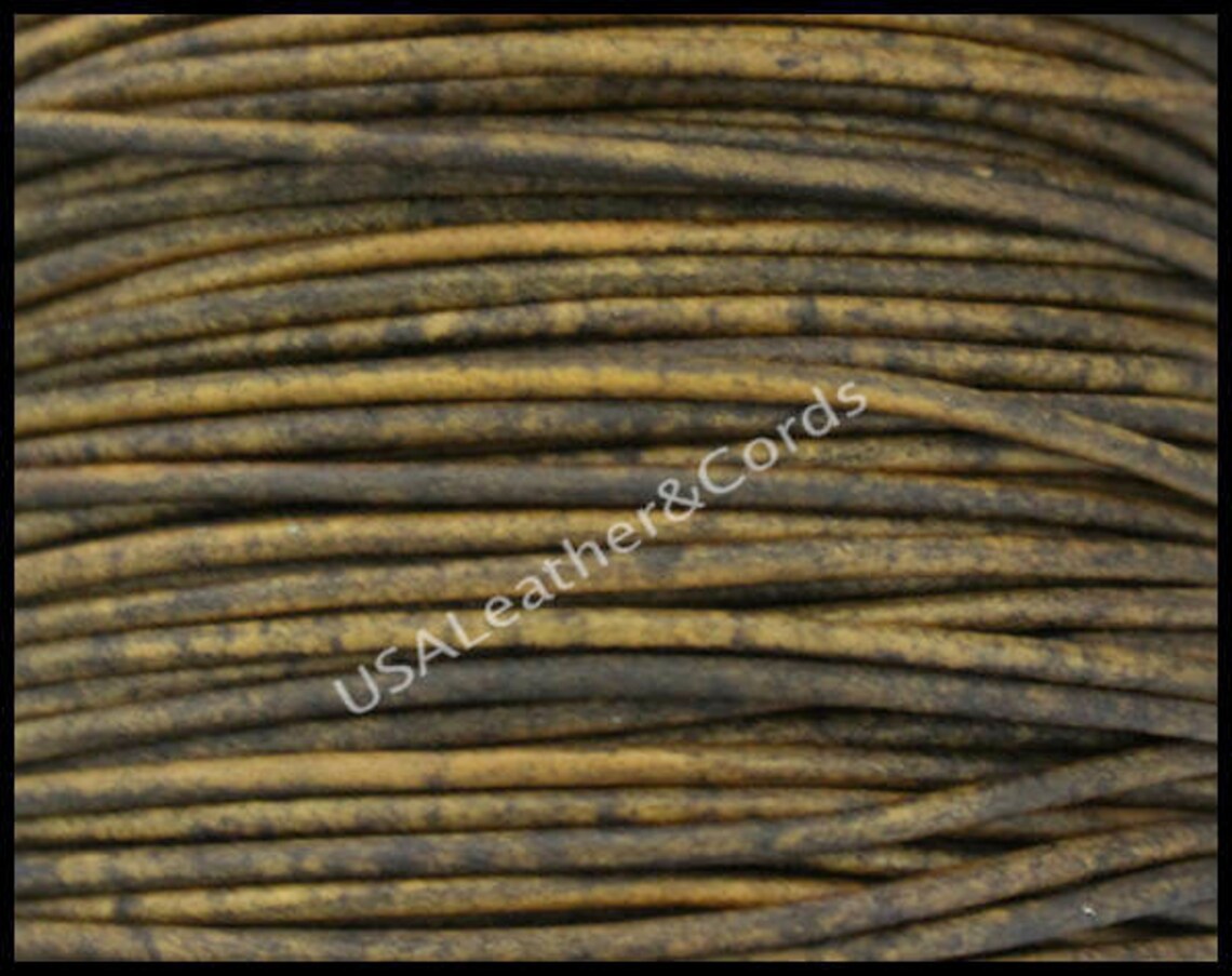 10 Yards 2mm Round Leather Cord DISTRESSED MOSS 30 Feet Etsy