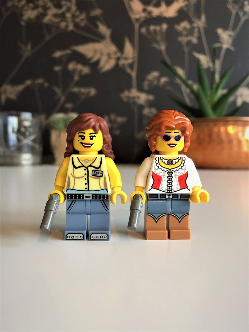 R2 Lego Wedding Bride /& Groom Custom Minifigures w// Wedding Dress Smile Face NEW