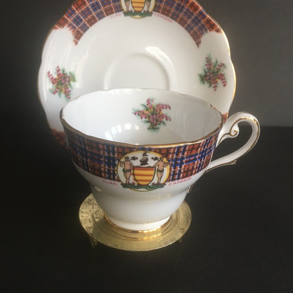 Four Piece Cameron Bonnie Scotland Royal Standard Tartan Teacup Saucer Bread and Salad Plates