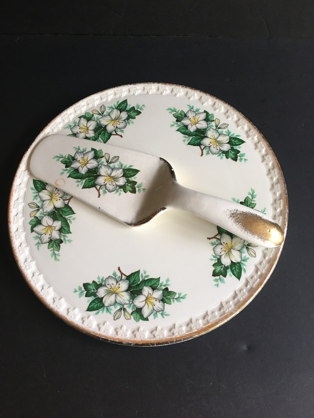 AYNSLEY ケーキ皿 Aynsley Orchard Fruit Tea Cup & Cake Plate Trio Signed D