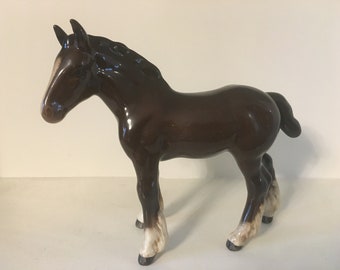 vintage Beswick Dark Brown Gloss Shire Foal