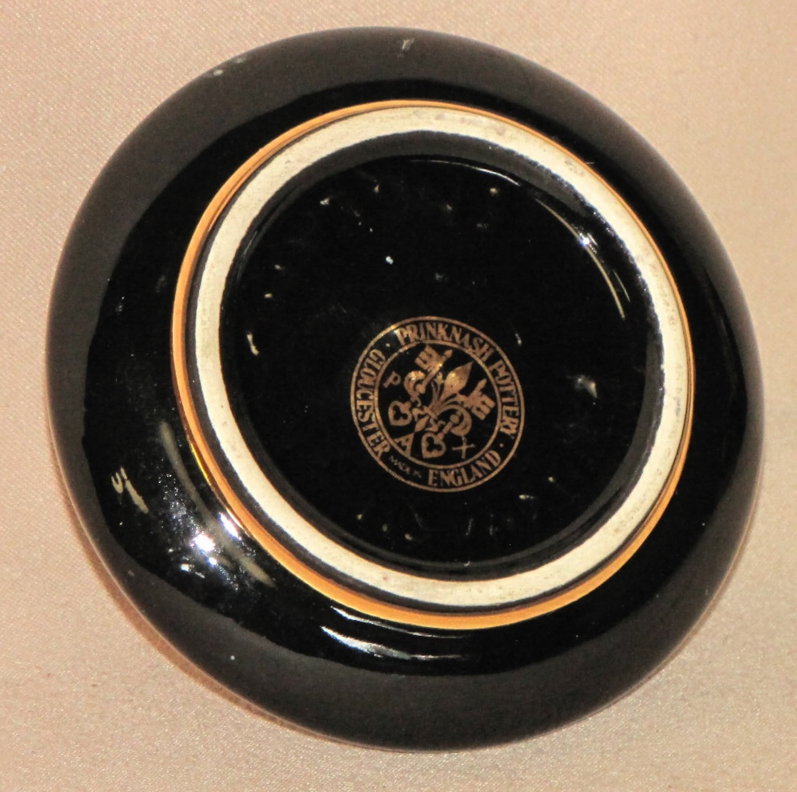 Vintage Prinknash England Pottery White Floral Black and Gold Etsy