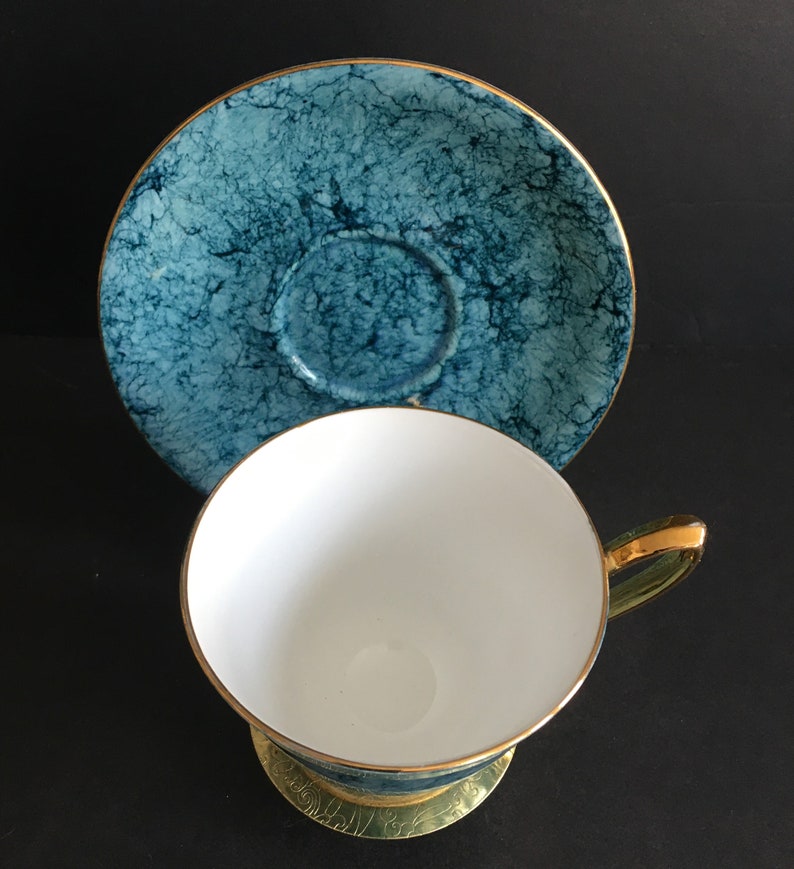 Royal Albert Gossamer Blue Teacup et Soucoupe vintage image 5