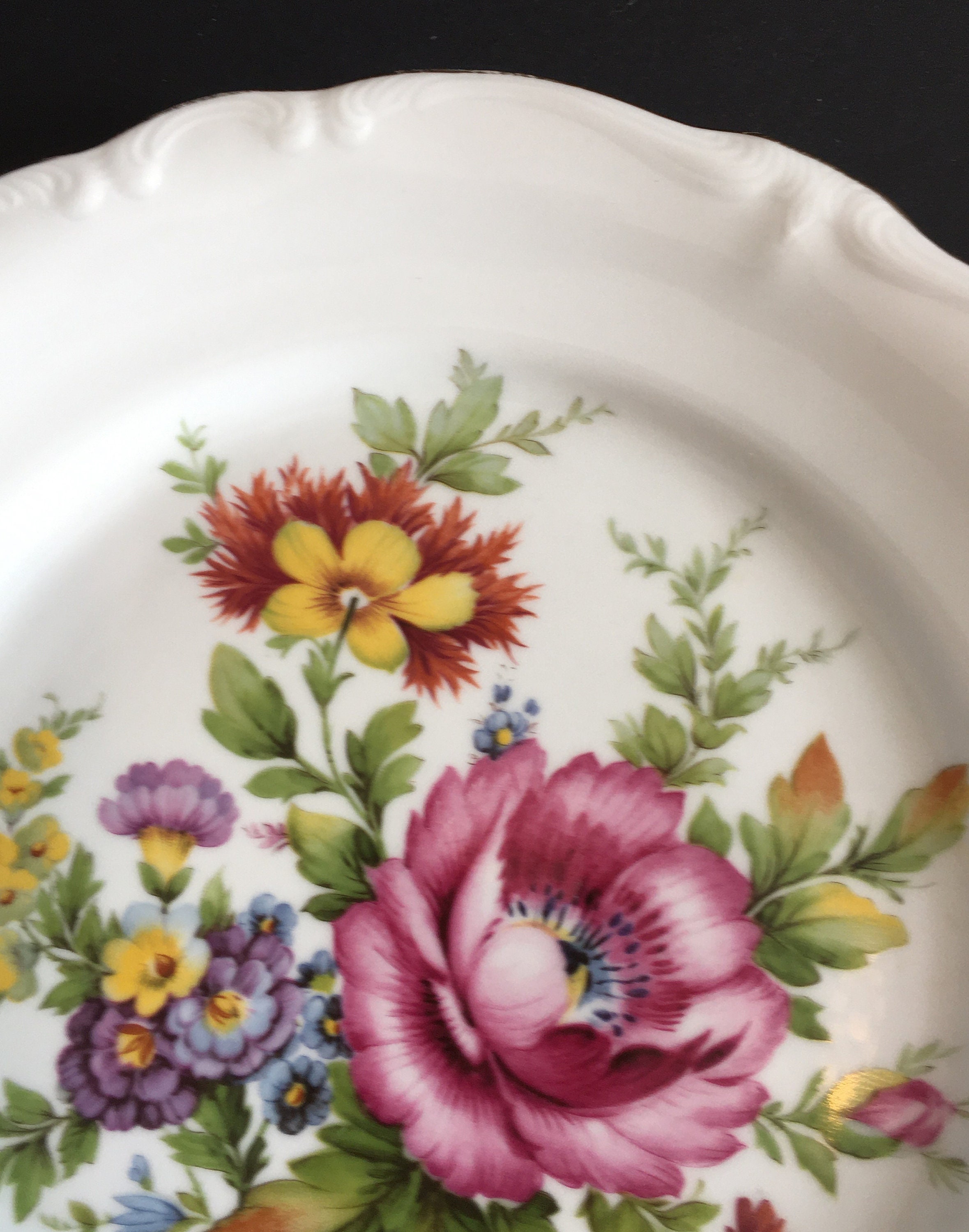 Lovely Vintage Bayreuth Floral Wall Plate Gloria Fine Porcelain