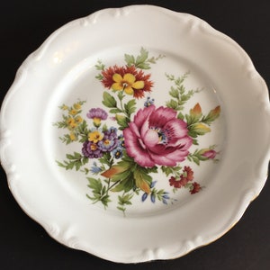 Bellissimo piatto da parete vintage floreale Bayreuth Gloria in fine porcellana Bavaria