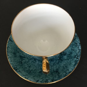 Royal Albert Gossamer Blue Teacup et Soucoupe vintage image 3