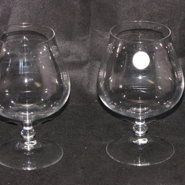 Goebel Kristallglas Lovely Set of (2) Crystal Footed Brandy Liquor Goblets Glasses