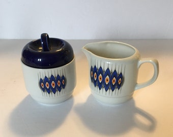 Bareuther Waldsassen Bavaria Allemagne Service crème et sucre en porcelaine bleue