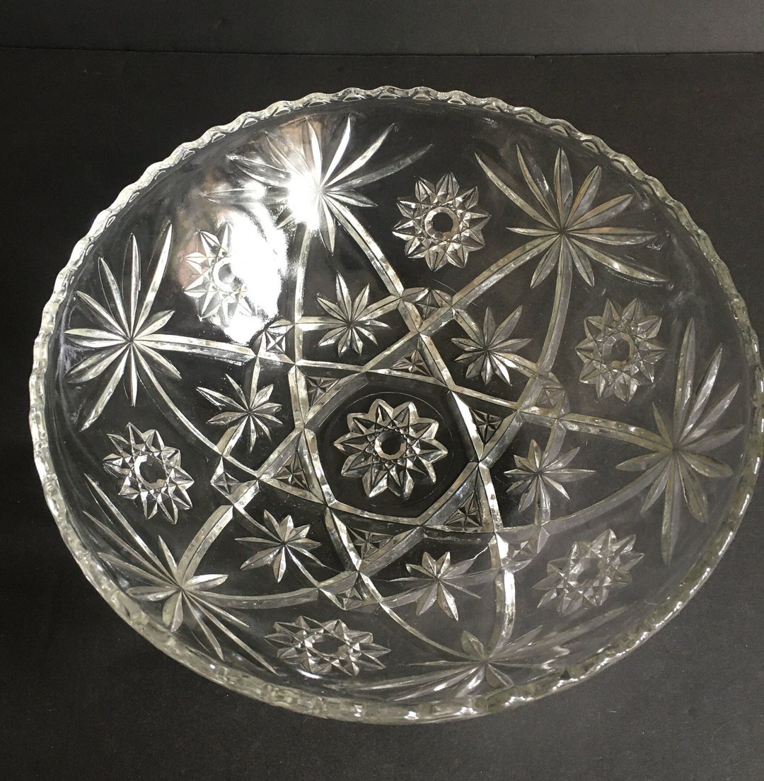 Vintage Anchor Hocking, Early American Prescut Glass Serving Bowl Etsy