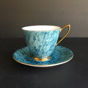 Royal Albert Gossamer Blue Teacup et Soucoupe vintage image 1