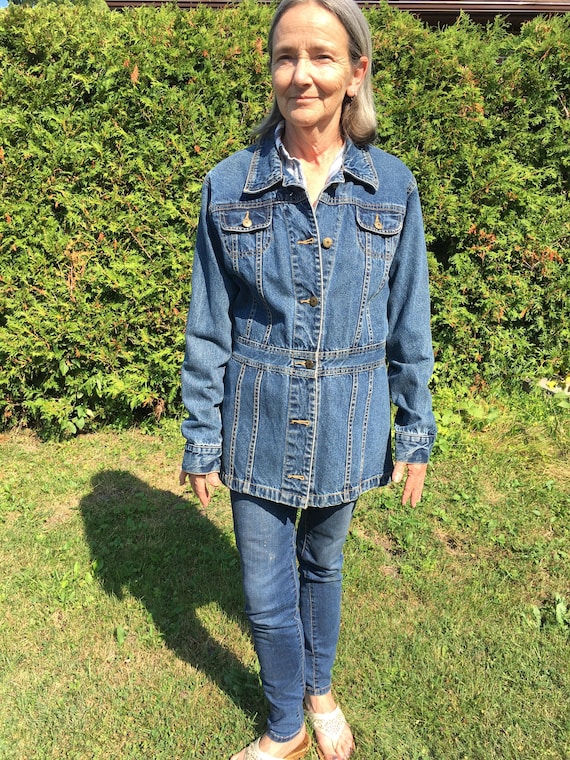 Vintage Eldorado Denim Company Long Jean Jacket Size Medium Etsy