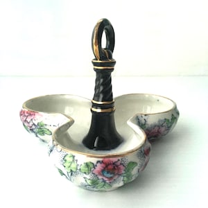 Antique Keeling & Co.Ltd Losol Ware 3 Sections with Black Handled Dish Pattern is Denman