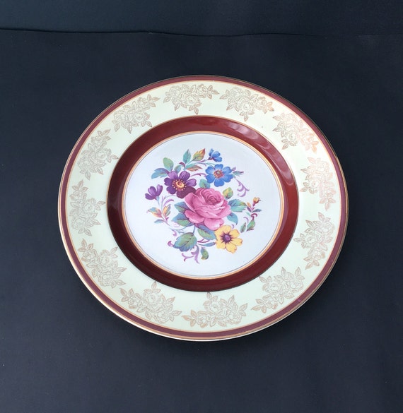【BURSLEM】アンティーク　プレート Midwinter Burslem Porcelain Wall or Cabinet Display Plate - Etsy