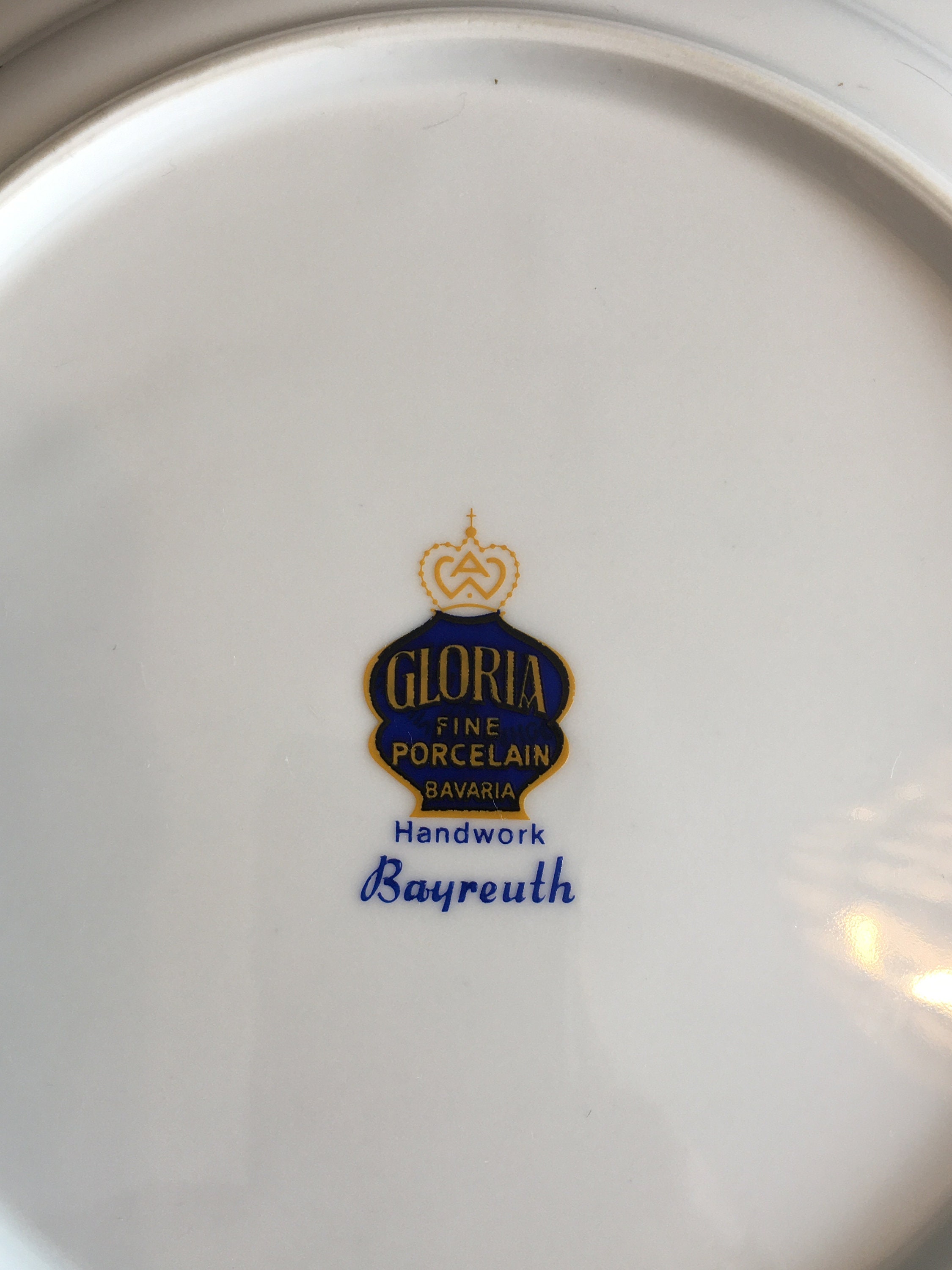 Lovely Vintage Bayreuth Floral Wall Plate Gloria Fine Porcelain