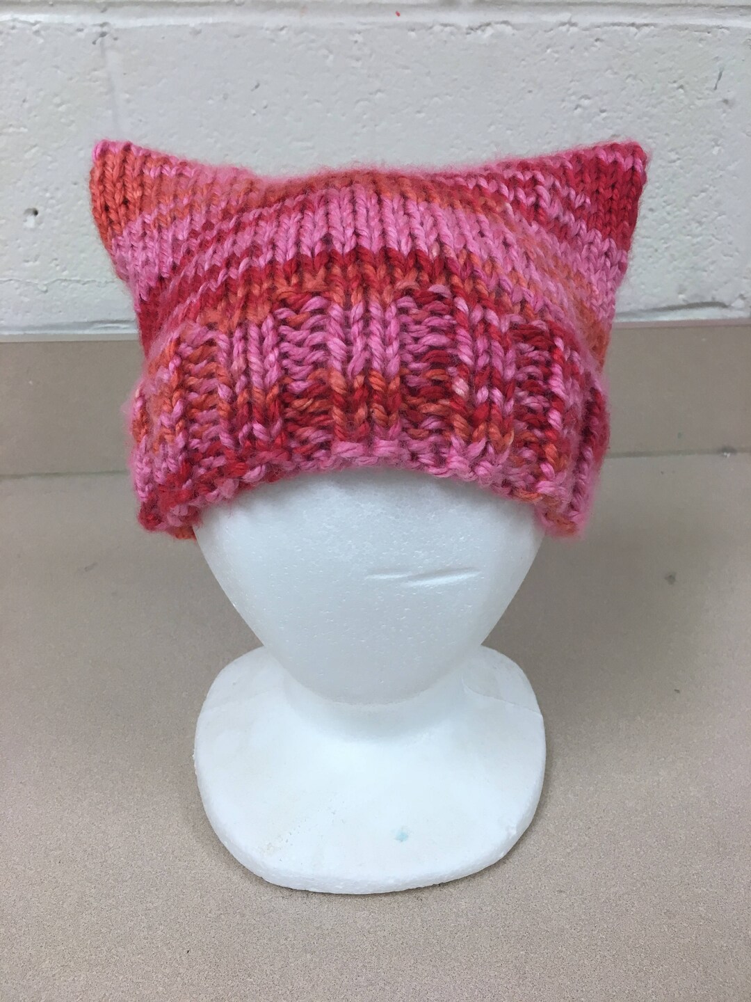 Handmade Custom Adult Knit Cat Ear Hat Etsy